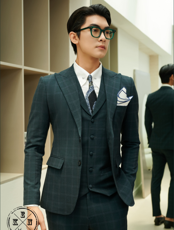 VEST CARO XANH RÊU 565