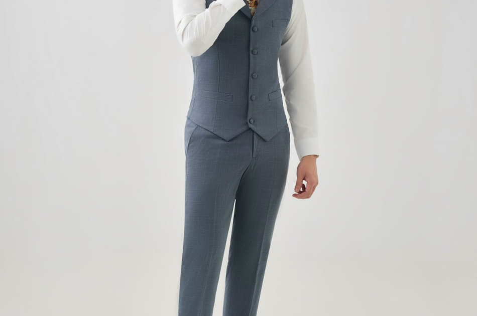 VEST CARO XÁM NHẠT 098