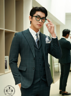 VEST CARO XANH RÊU 565