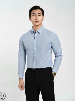 SƠ MI CHẤM BI XANH 