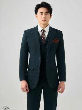 VEST CARO XANH RÊU - 565